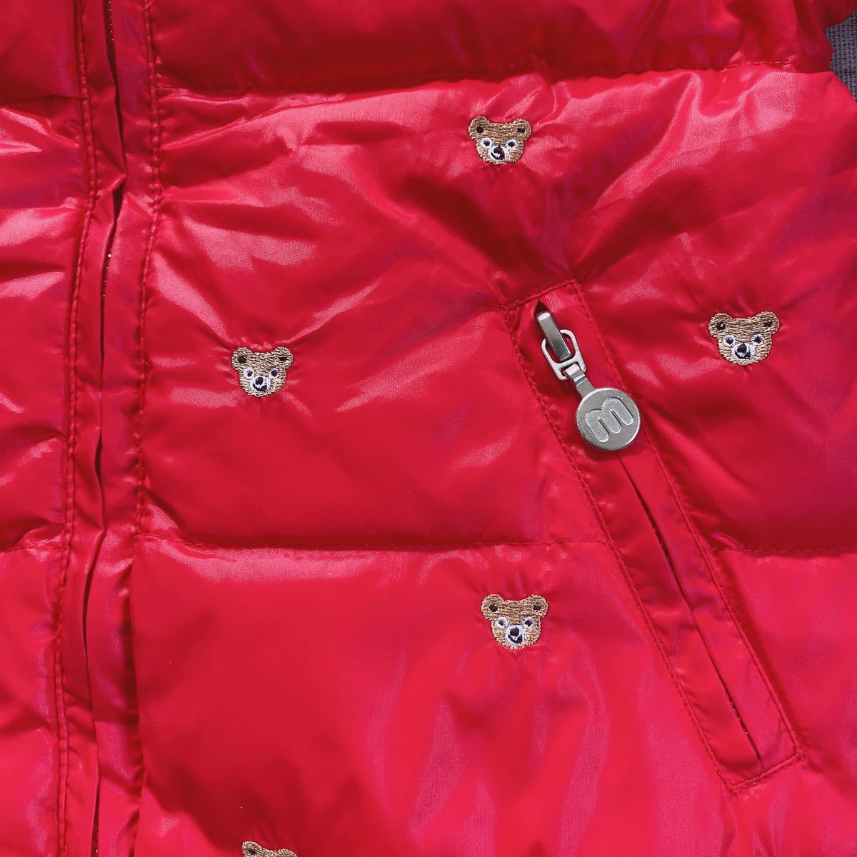 ミキハウスMIKI HOUSE プチプッチー刺繍のダウンジャケット 100cm 赤