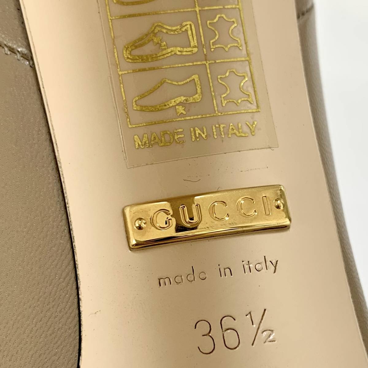 2878 未使用 グッチ レザー リボンディテール アンクルブーツ