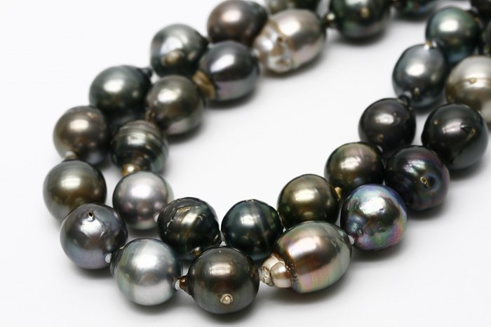 ★決算特価商品★アクセサリータヒチ黒蝶真珠パールロングネックレス 14-11mm マルチカラー 【T