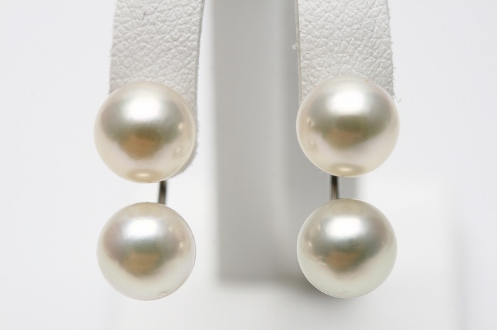 すぐったレディース福袋 アコヤ真珠パールGキャッチピアス　2ヶ付　7.0-7.5mm　ホワイトピンクカラー　K14WG製 真珠