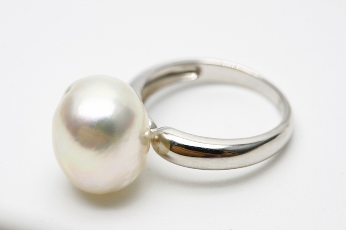  south . White Butterfly pearl pearl ring [ ring ] 12×10mm pink green color silver made ring frame 