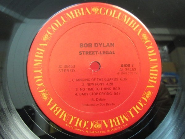 Y３///LP////ボブ・ディラン（Bob Dylan）Columbia US MAT 2C2C「STREET LEGAL」_画像3