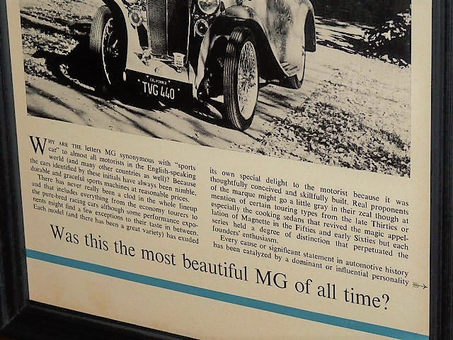 1970年 USA 70s vintage 洋書雑誌記事 額装品 1935 MG PA エアライン クーペ / 検索用 ガレージ 店舗 看板 サイン ディスプレイ (A4size)_画像3