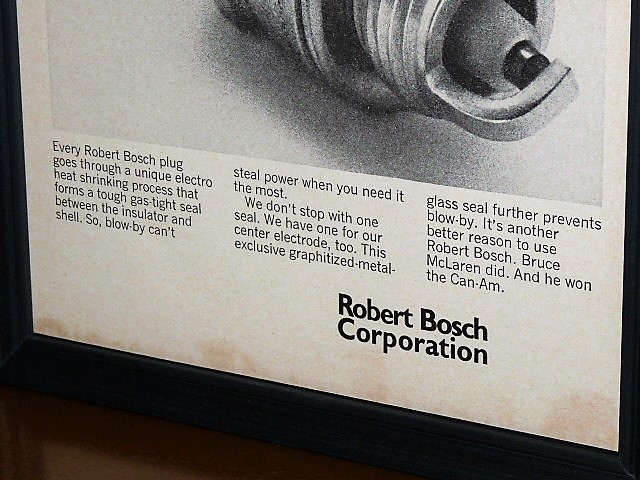1970年 USA 70s vintage 洋書雑誌広告 額装品 BOSCH Spark Plug ボッシュ / 検索用 ガレージ 店舗 看板 サイン ディスプレイ 装飾 (A4size)の画像4