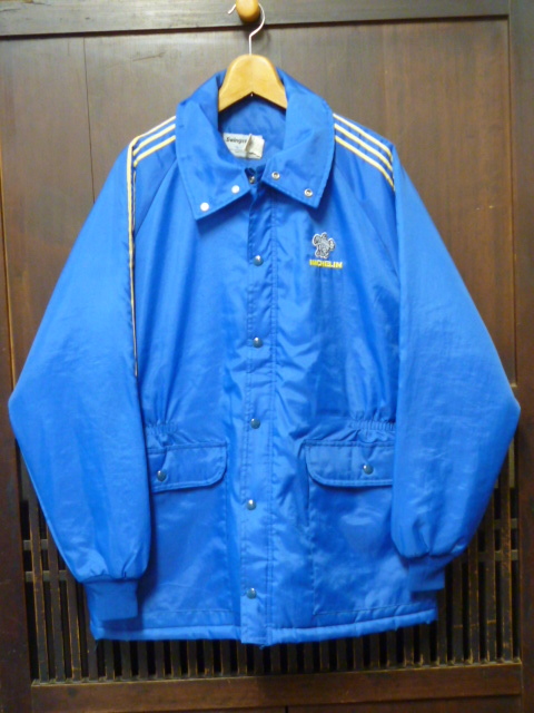 USA古着　80s 90s Swingster ナイロン ジャケット L 青 ブルー MICHELIN ミシュラン コート ワーク レーシング ジップ 中綿 アメリカ製