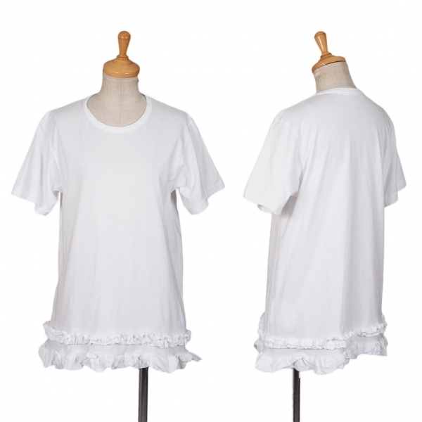 コムコム コムデギャルソンCOMME des GARCONS 裾フリル装飾Tシャツ 白M