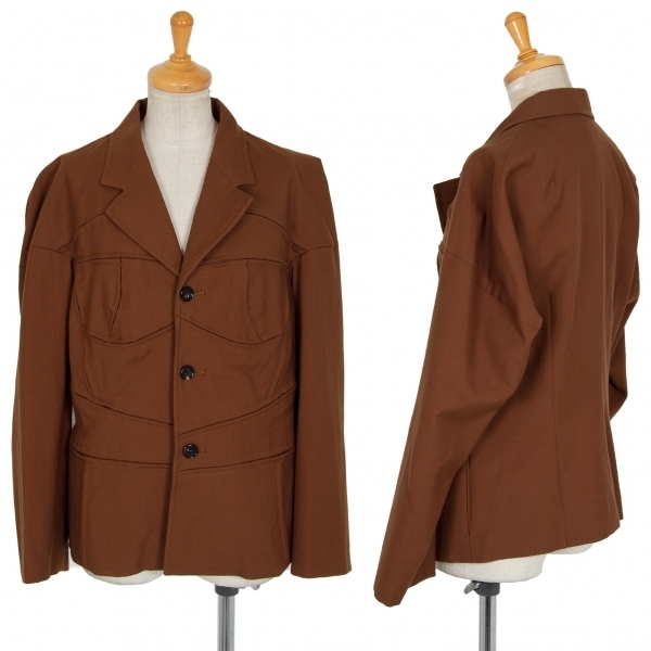 驚きの価格が実現! コムデギャルソンCOMME des GARCONS ウールボンテージカッティングジャケット 茶M 【レディース】 ジャケット、ブレザー 驚きの価格が実現! コムデギャルソンCOMME des GARCONS ウールボンテージカッティングジャケット 茶M 【レディース】 ジャケット、ブレザー