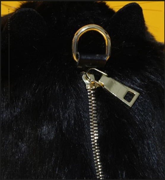 Sサイズ かわいい猫の革のハンドバッグ ミニ良質 ショルダーバッグ ファッショナブル 2021 黒猫さんB-127