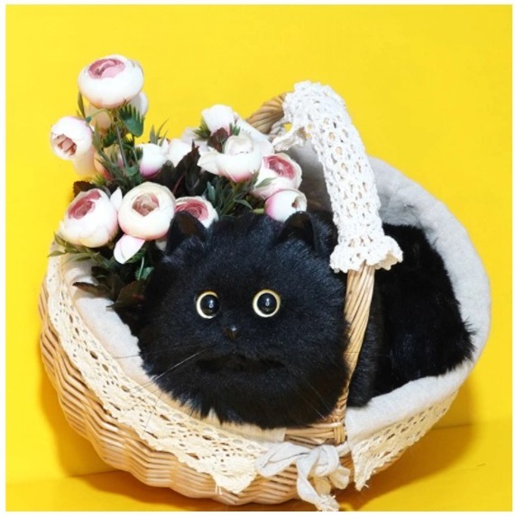 【送料無料】Sサイズ かわいい猫の革のハンドバッグ,ミニ良質,ショルダーバッグ,ファッショナブル,2021,黒猫さんB-127_画像3