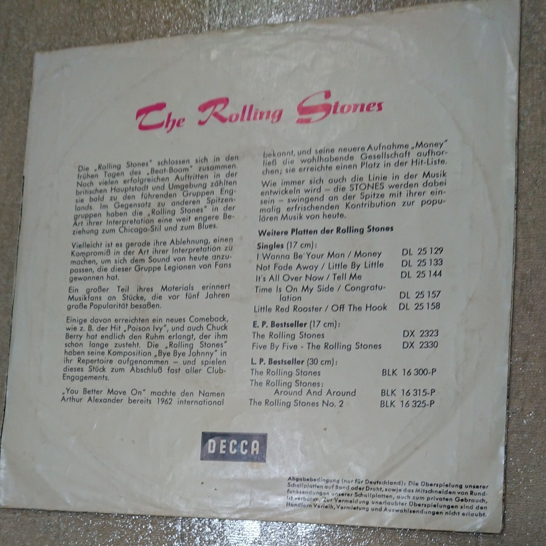 THE ROLLING STONES ドイツ盤オリジナル シングルレコード ザ・ローリング・ストーンズ