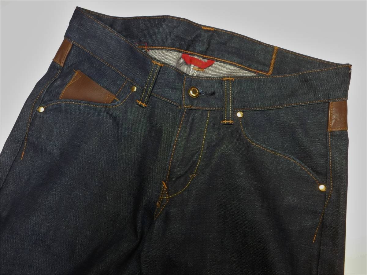  редкость!! сделано в Японии EDWIN Edwin 503SS7sinchi задний пряжка задний кожа карман Denim джинсы W31/D246