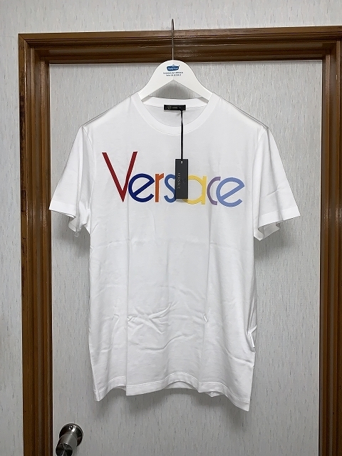 S 新品 19ss Versace ヴェルサーチ ロゴ Tシャツ