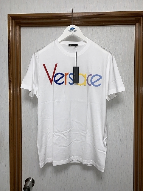 最旬ダウン 新品 S 19ss Tシャツ ロゴ ヴェルサーチ Versace 半袖T