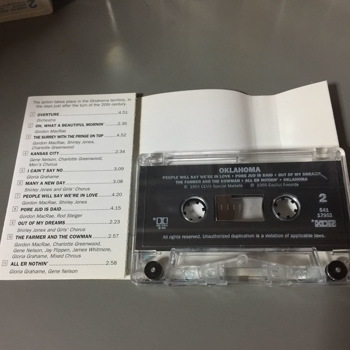 オクラホマ オリジナル・サウンドトラック 【ロジャース&ハマースタイン】USA盤カセットテープ_画像4
