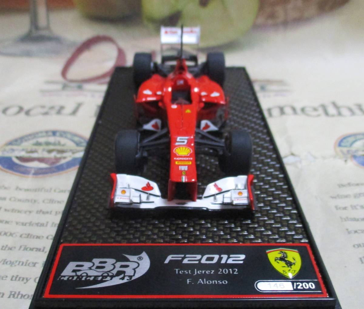 ★レア絶版*世界200台*BBR*1/43*Ferrari F2012 Test Jerez*Fernando Alonso*フェラーリ≠MR_画像3