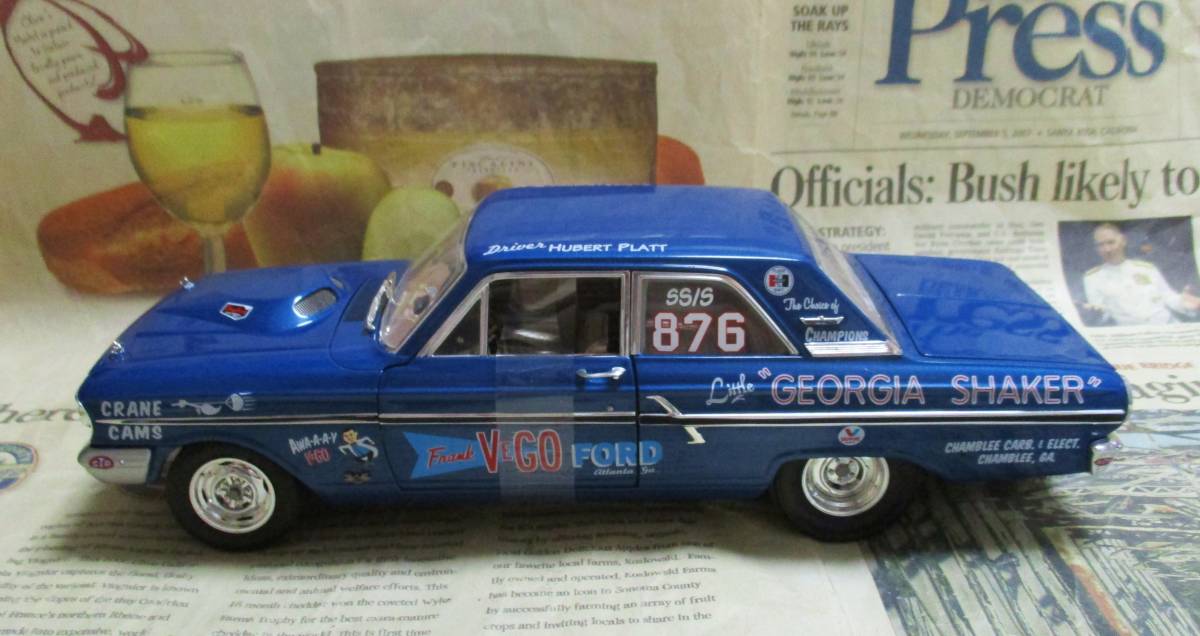 * ultra rare out of print * world 250 pcs *GMP/ACME*1/18*1964 Ford Thunderbolt Georgia Shaker blue metallic 