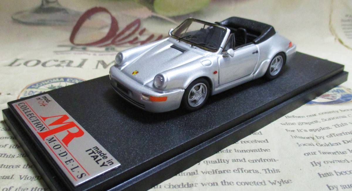 ☆レア絶版*世界499台*MR*1/43*Porsche 911 Carrera Cabriolet シルバー≠BBR_画像1