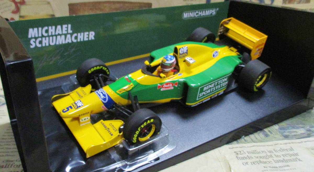 ★レア絶版*Minichamps PMA*1/18*Benetton Ford B193B #5 1993 San Marino GP*Michael Schumacher