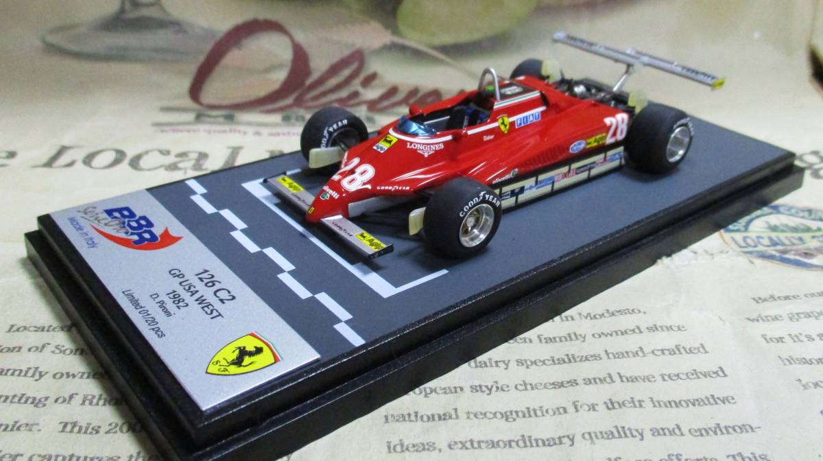 ★激レア絶版*世界20台*BBR*1/43*Ferrari 126 C2 #28 1982 USA GP*Didier Pironi*フェラーリ≠MR_画像1