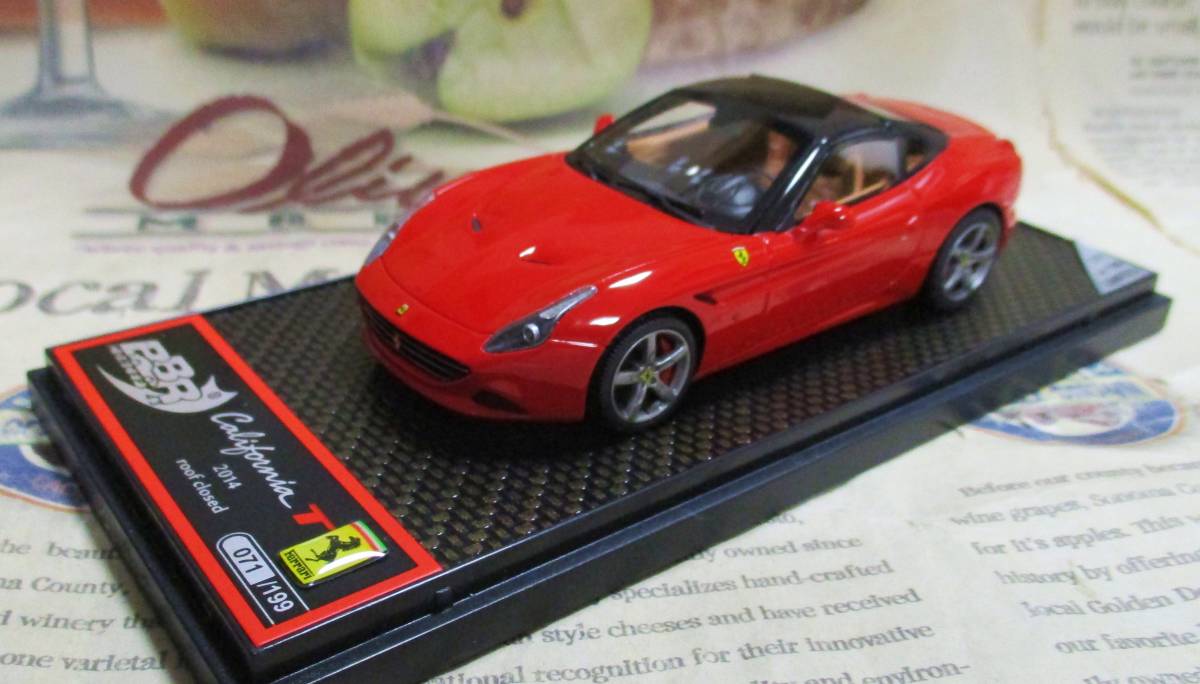 ★レア絶版☆BBR*1/43*Ferrari California T Spider Closed Roof 2014 レッド*フェラーリ≠MR_画像1