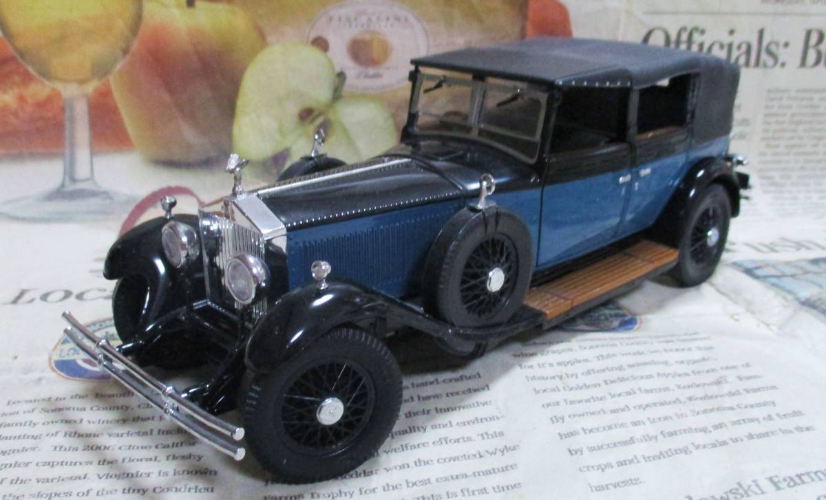 ★絶版*フランクリンミント*1/24*1929 Rolls-Royce Phantom I Cabriolet De Ville ブラック/ダークブルー
