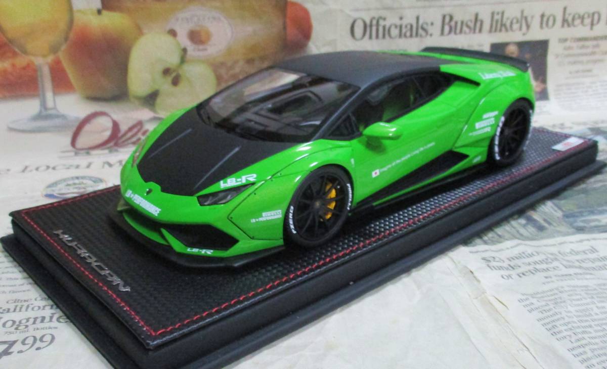 ★超レア絶版★MR*1/18*Lamborghini Huracan Liberty Walk LB Performance PIRELLI グリーン*ランボ≠BBR_画像1