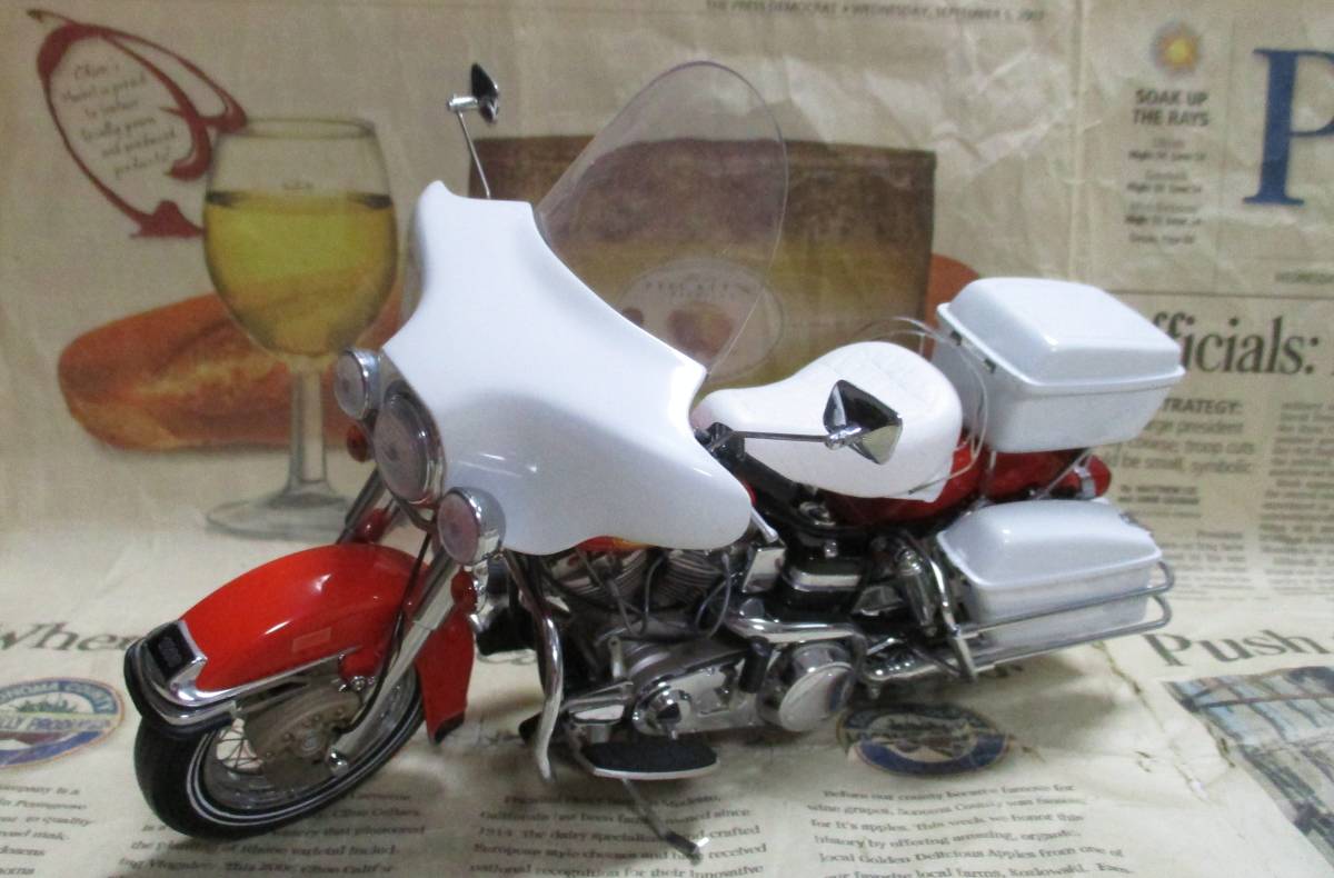 ★フランクリンミント*ハーレー*1/10*1976 Harley-Davidson Electra-Glide オレンジ/ホワイト_画像7