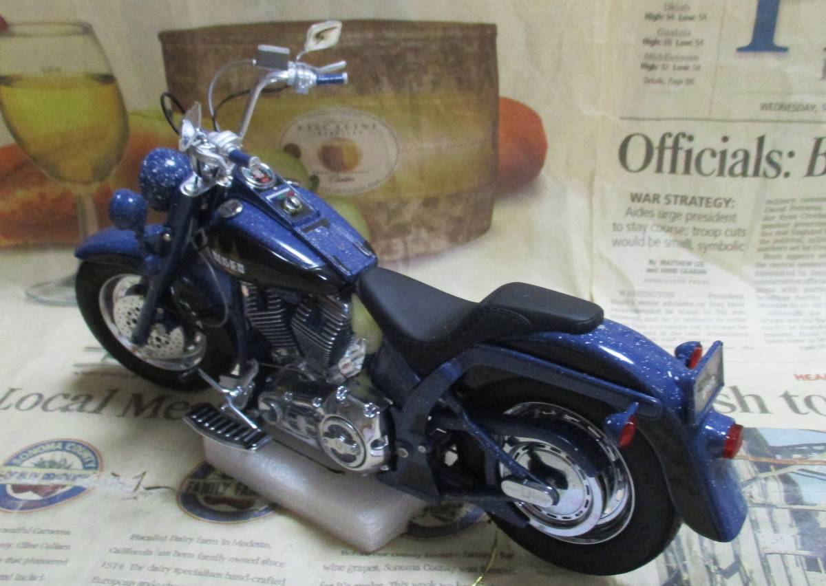 ★激レア絶版*フランクリンミント*ハーレー*1/10*1990 Harley-Davidson Blues Missle Fat Boy_画像2