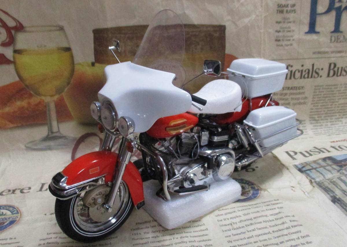 ★フランクリンミント*ハーレー*1/10*1976 Harley-Davidson Electra-Glide オレンジ/ホワイト_画像1