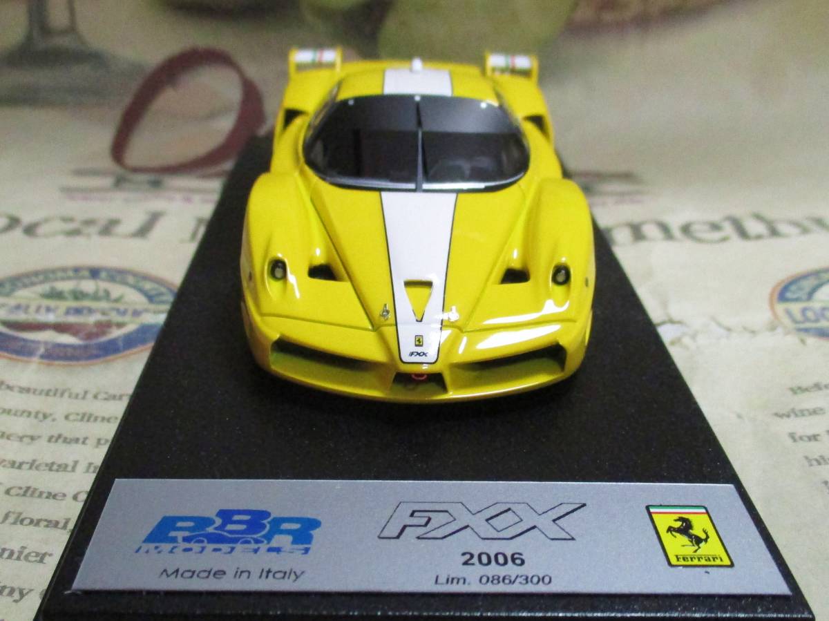 ☆レア絶版*世界300台*BBR*1/43*Ferrari FXX イエロー/ホワイト*フェラーリ≠MR_画像3