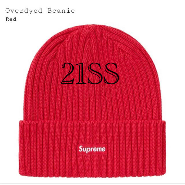 supreme 21ss overdyed beanie オーバーダイド ニットキャップ small box red_画像1