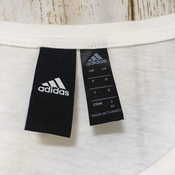 【adidas】アディダス W ムード グラフィック Tシャツ レディース Mサイズ ホワイト ロゴ入り トップス 春夏_画像5