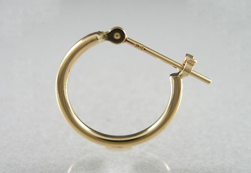 K18 yellow gold 1.5×15 hoop earrings one-side ear for 