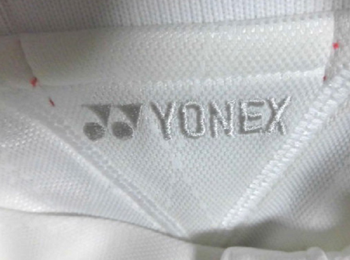 LPGA YONEX LADIES ヨネックス レディス ゴルフトーナメント ポロシャツ 半袖 ドライ 刺繍ロゴ 日本製 WH M(LADIES) 使用僅 美品_画像6
