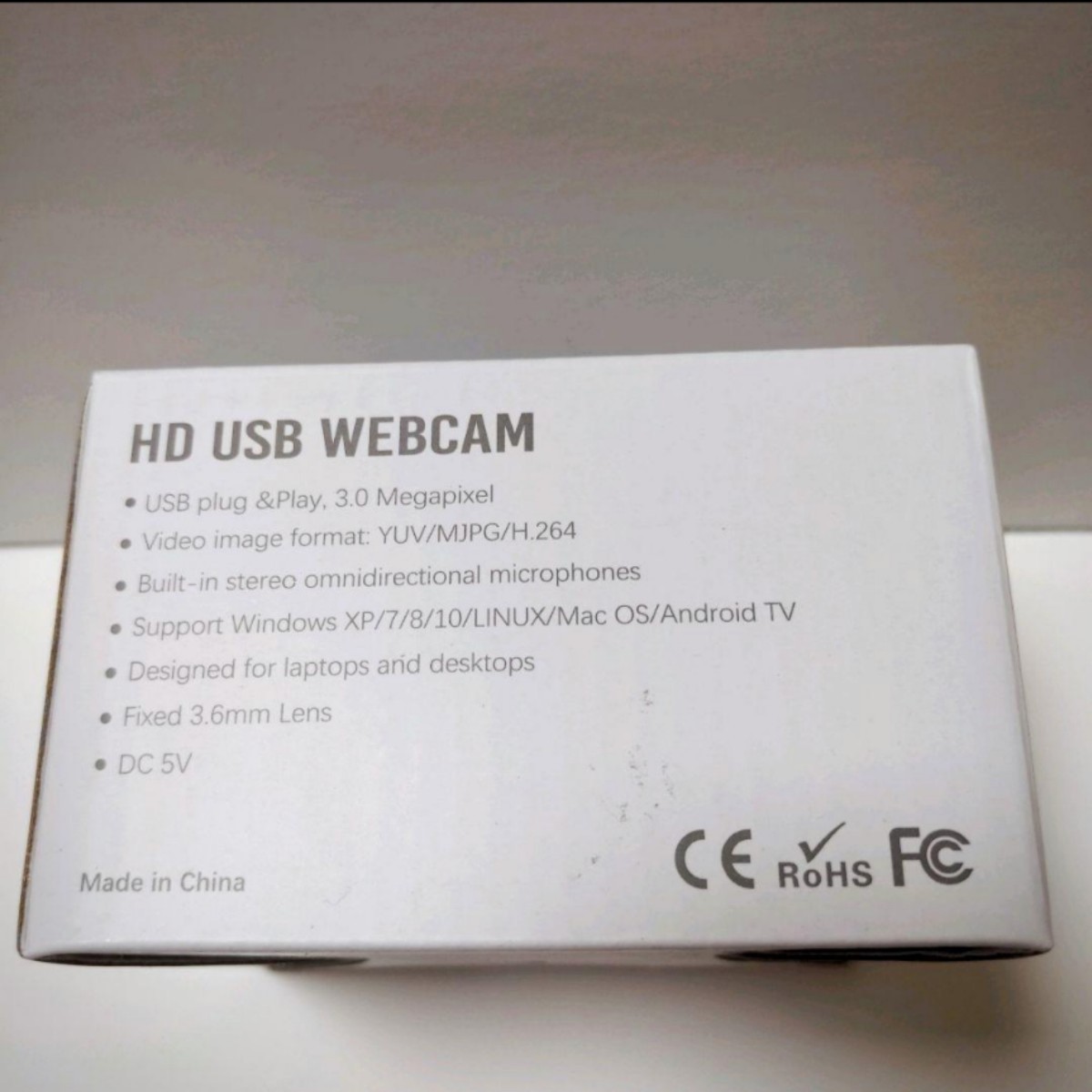 ウェブカメラ 300万画素 フルHD 110°広角 内蔵マイク付 USB電源