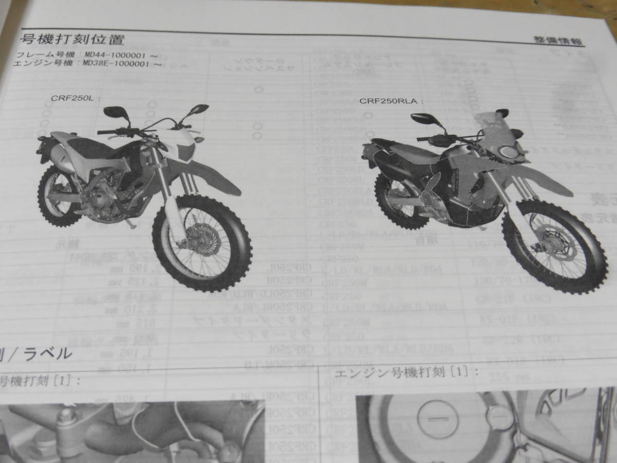 Crf250l Crf250ld Crf250m Crf250rally Md44 サービスマニュアル パーツカタログ2版 Crf250l Crf250ld Crf250m Crf250rally Md44 サービスマニュアル パーツカタログ2版