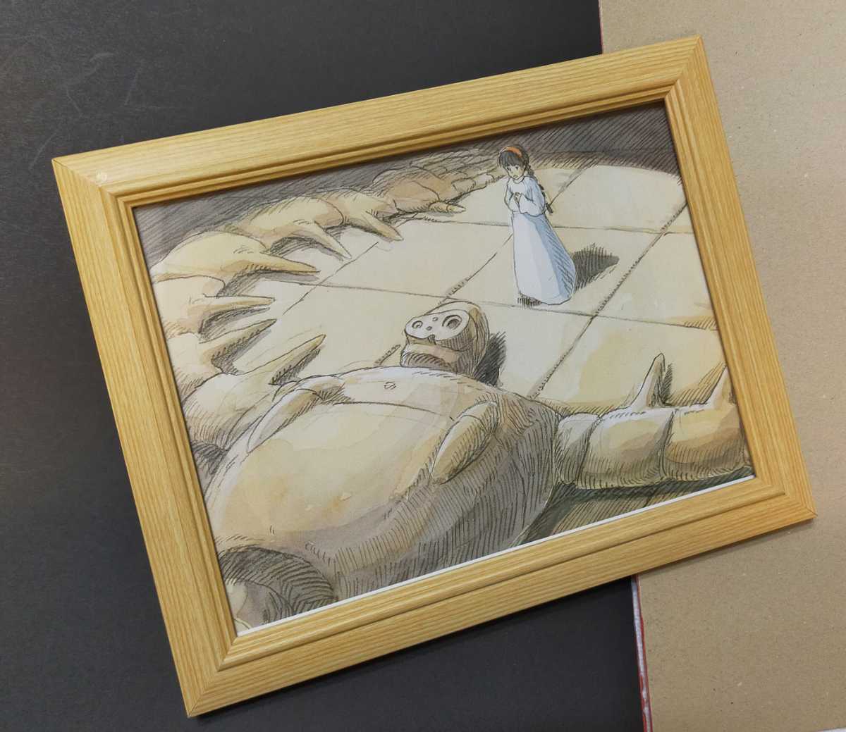 [ подлинная вещь ] Studio Ghibli. небо пустой. замок Laputa. официальный альбом с иллюстрациями. порез . рамка товар исходная картина выставка осмотр ) акварельная живопись постер открытка.. производства исходная картина. Miyazaki . высота поле .