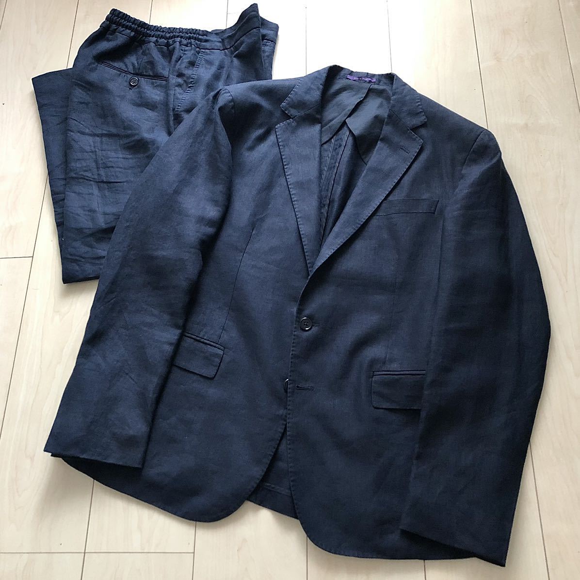 【最高級】【RALPH LAUREN PURPLE LABEL × Ron Herman】セットアップ ラルフローレン ロンハーマン【sise42】ジャケット&パンツ Navy 希少_画像1