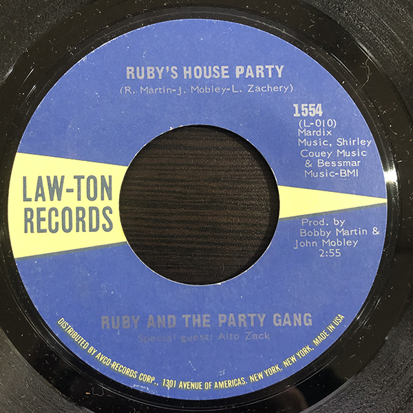 Ruby And The Party Gang / Hey Ruby (Shut Your Mouth) cw Ruby's House Party [Law-ton Records 1554]の画像1