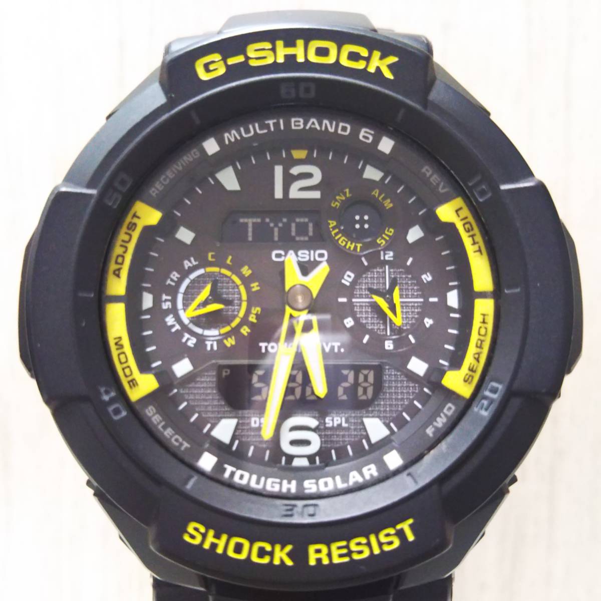  CASIO カシオ G‐SHOCK ジーショック GW-3500B スカイコクピット メンズ デジタル アナログ イエロー 腕時計
