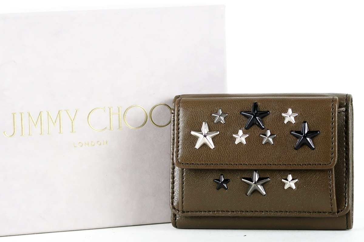 在庫処分セール】 JIMMY CHOO レザーとビジューのミニウォレット 新品