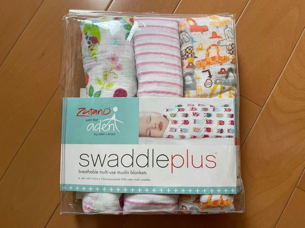 Aden+Anaiseiten and aneiswaddlePlus 3 pieces set unused large size blanket size : approximately 111cm × 111cm Moss Lynn cotton 100%