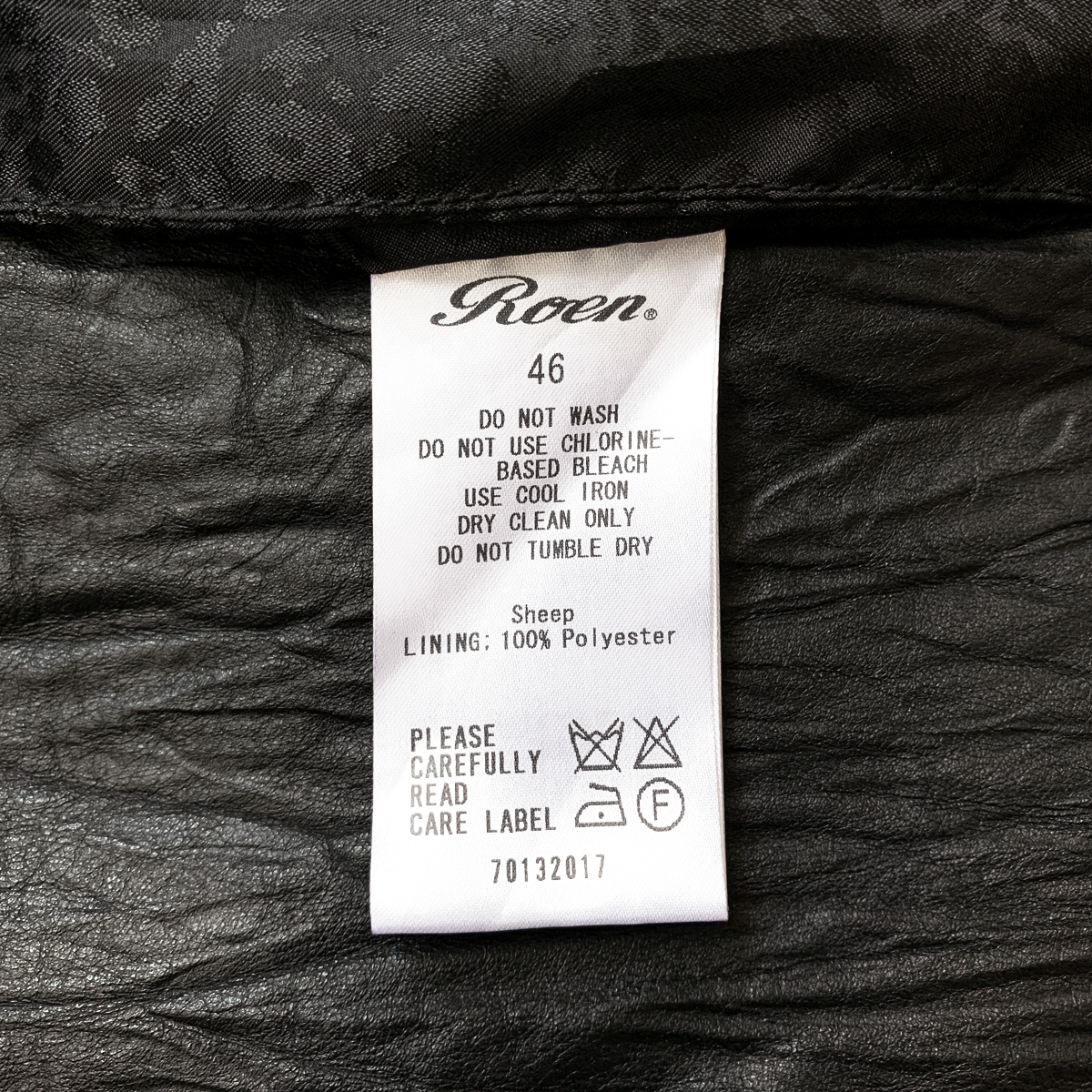 定価15.4万★Roen（HIROMU TAKAHARA ヒロムタカハラ）レザー製ライダースジャケット パーカー ブルゾン（46・Mサイズ）_画像8