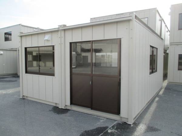 【宮城発】スーパーハウス コンテナ 物置 ユニットハウス 8坪 中古 仮設 プレハブ 実習生 .寮 道場 倉庫 事務所 16畳 休憩室 直売所