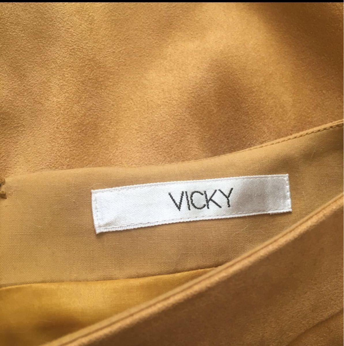VICKY ビッキー ★ エルモザスエードタイトスカート / サイズ ０（SS）/ マスタード / フェイクスエード / イエロー