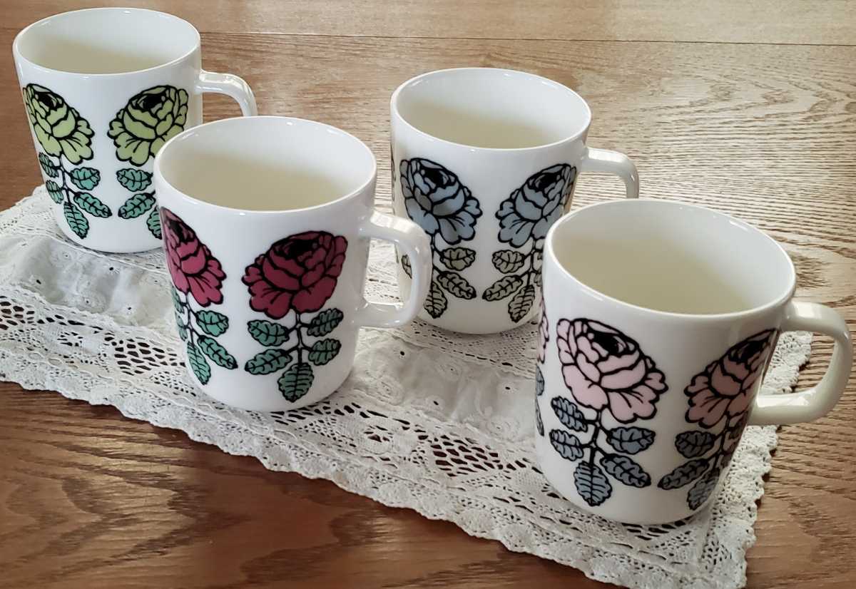 marimekko マリメッコ VIHKIRUUSU ヴィヒキルース マグカップ 4個