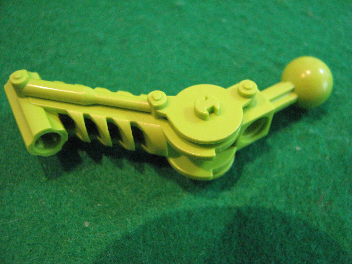 * Lego -LEGO*32476* Bionicle * шаровое соединение 5x7 arm *90 раз. двойной axle отверстие имеется *USED* lime зеленый 