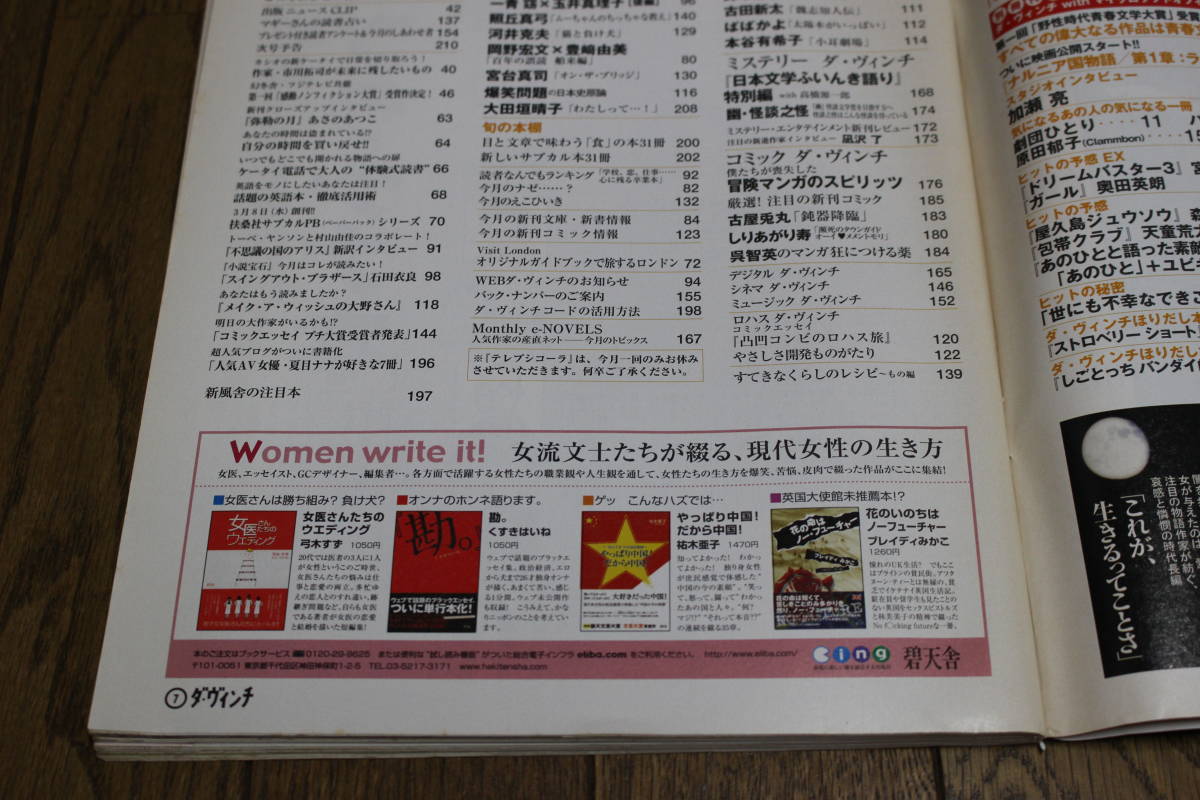 ダ・ヴィンチ　2006年4月号　表紙・加瀬亮　カワイイ文化系としたい　いしいしんじの物語　堀北真希　玉井真理子　付録欠品　W375_画像6