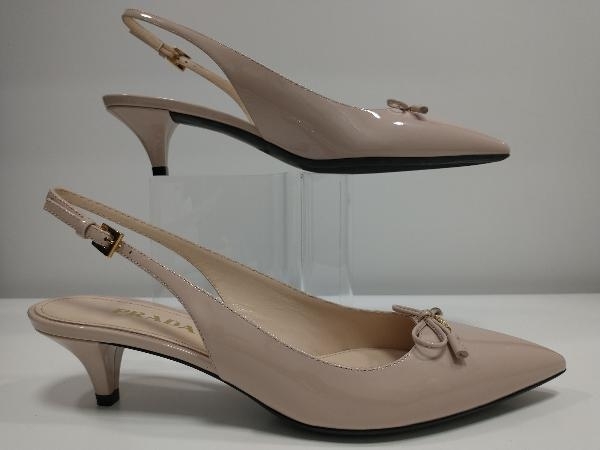 PRADA プラダ パテントレザー スリングバック パンプス 38.5 25.5cm