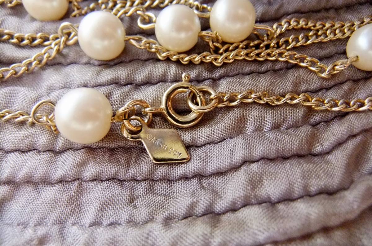  Sara ko Bentley : fake pearl. long necklace 